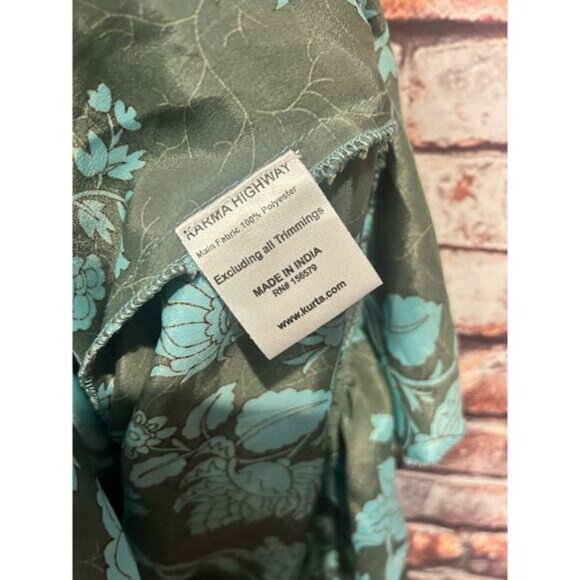 karma highway blue floral ruffled sleeveless short dress women's one size - Picture 4 of 6